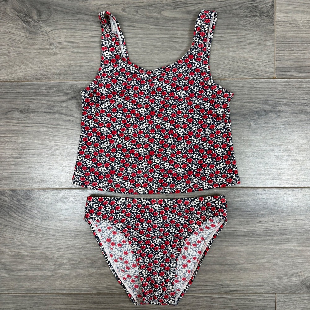Vintage Polo Sport Ralph Lauren Girls Floral‎ Tankini Swim Set USA Made Sz 7